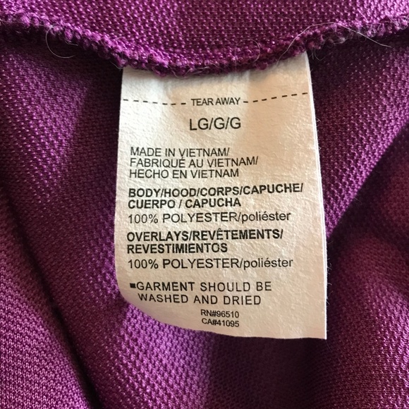 Under Armour Mission Boucle Andrack Hooded Jacket Coat Size L Black Purple - Picture 9 of 9